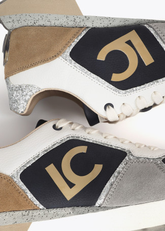 Animal print trainers with personalised sole and leather details