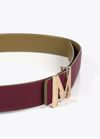 Reversible belt with M buckle