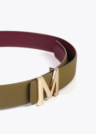 Reversible belt with M buckle