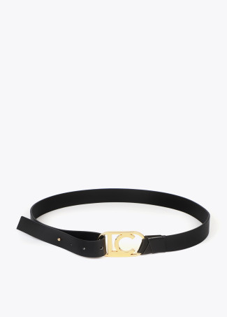 Chain belt with oval logo