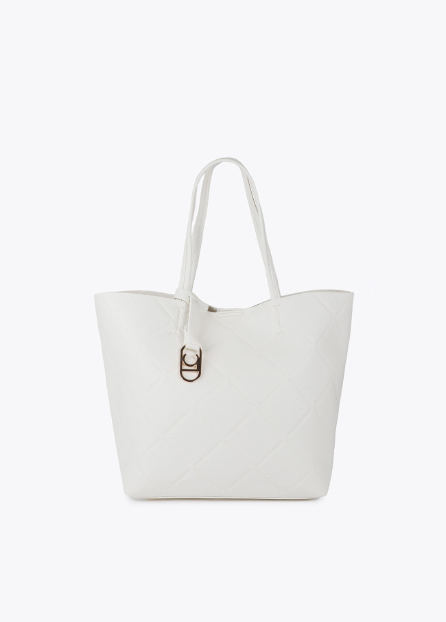 Shopper efecto piel monograma rombos logo...
