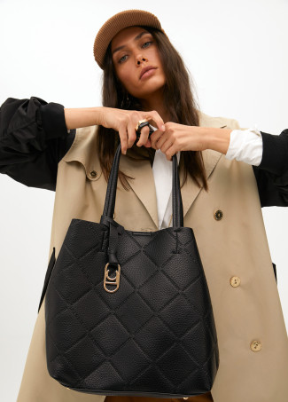 Shopper Monogramme Matelassé avec Pendentif Logo