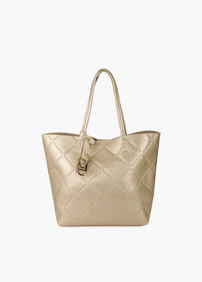Shopper efecto piel monograma rombos logo...