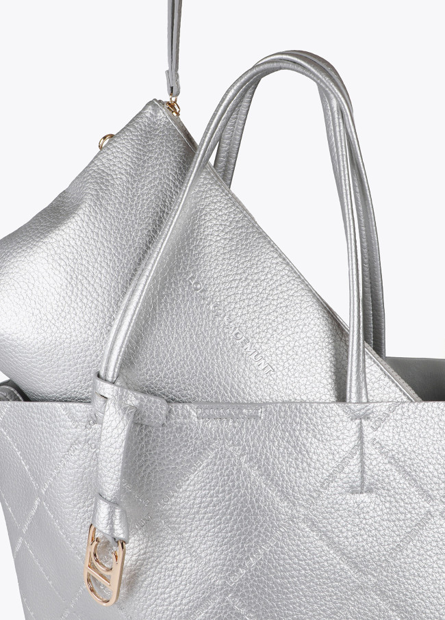 Shopper en simili cuir monogramme losanges logo...