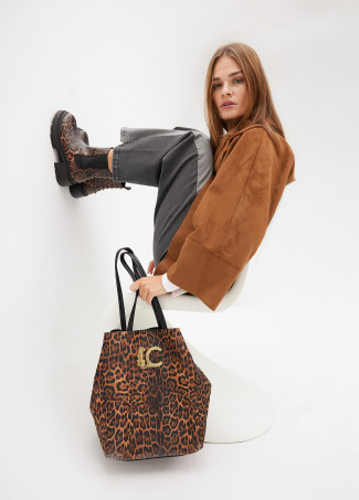Leopardenmuster Shopper mit LC-Logo