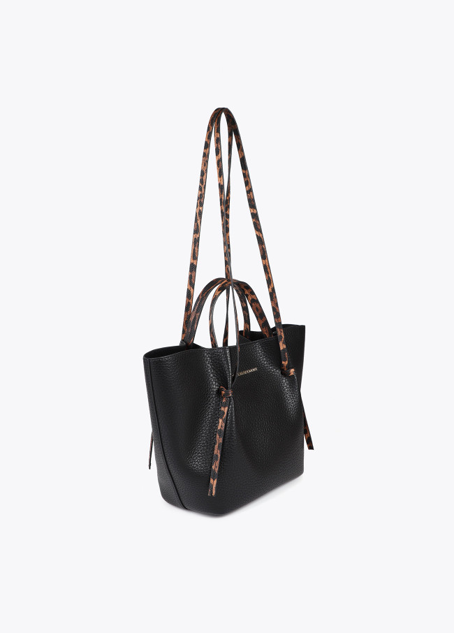 Bolso mini shopper detalles animal print