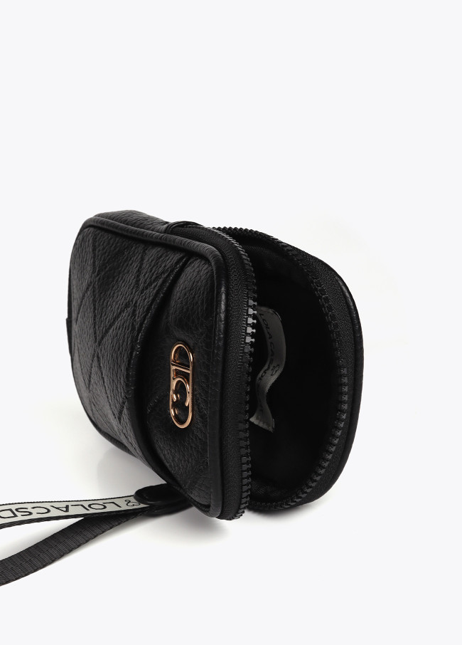 Mobile phone bag with diamond design monogram
