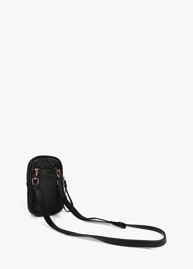 Mobile phone bag with diamond design monogram