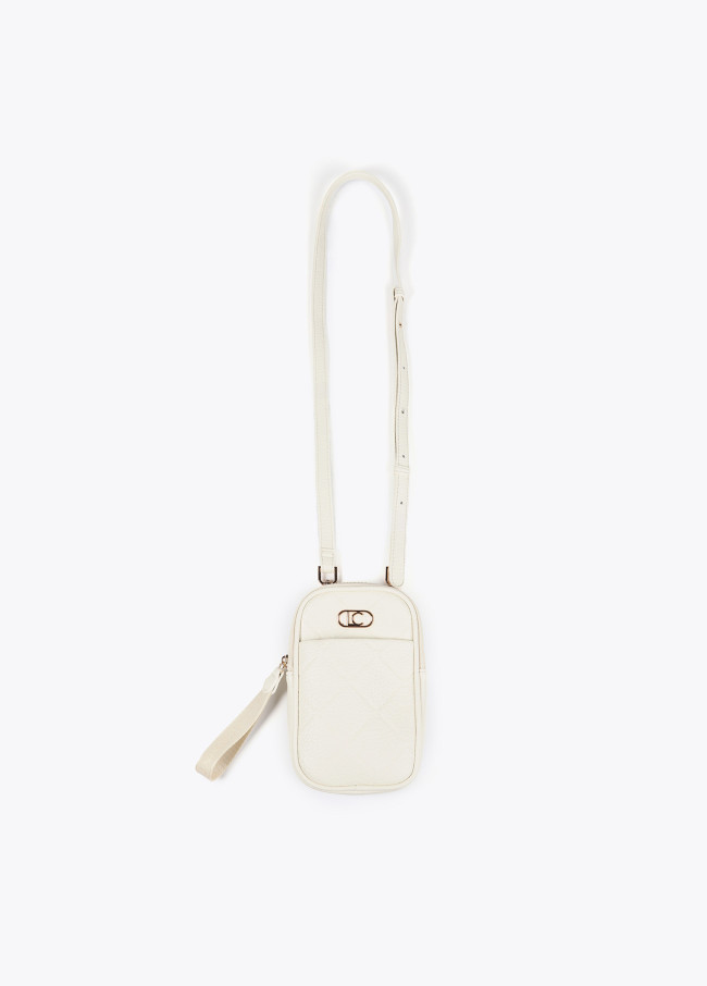 Mobile phone bag with diamond design monogram