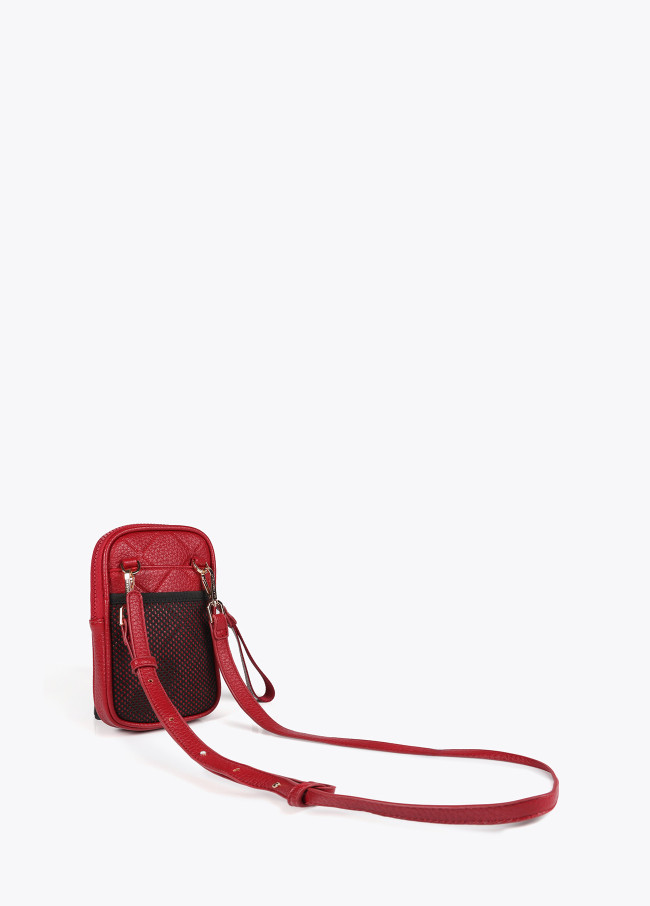 Mobile phone bag with diamond design monogram