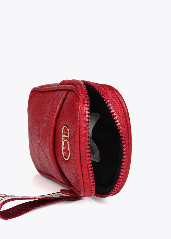 Mobile phone bag with diamond design monogram