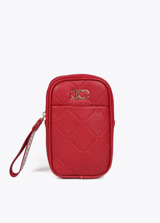 Mobile phone bag with diamond design monogram