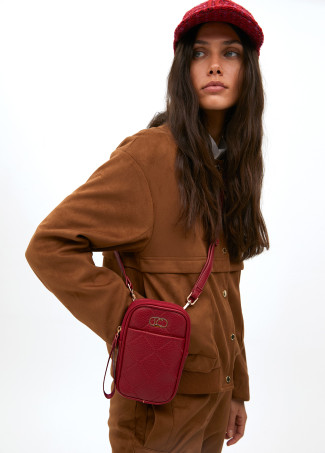 Mobile phone bag with diamond design monogram