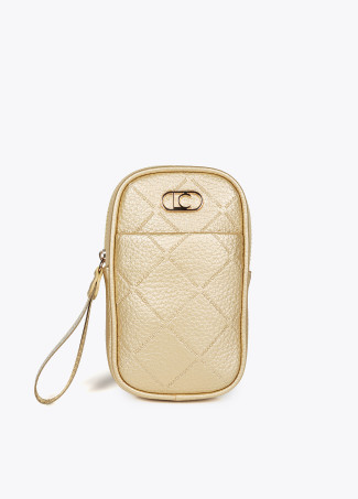 Mobile phone bag with diamond design monogram