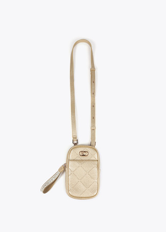Mobile phone bag with diamond design monogram