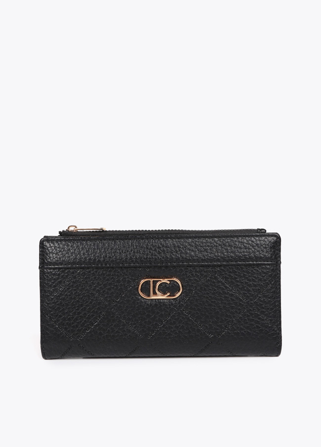 Diamond design monogram wallet
