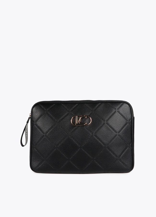 Diamond design monogram computer case
