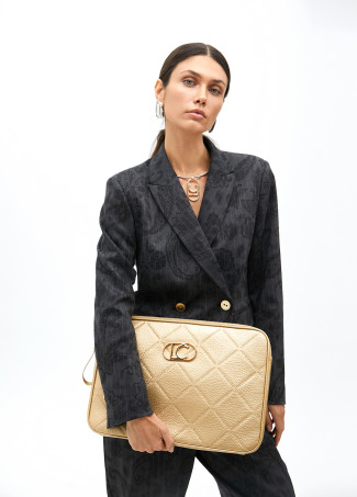 Diamond design monogram computer case