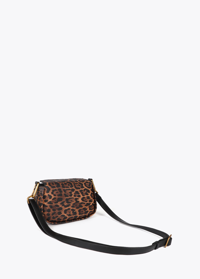 Animal print crossbody bag with leopard LC logo