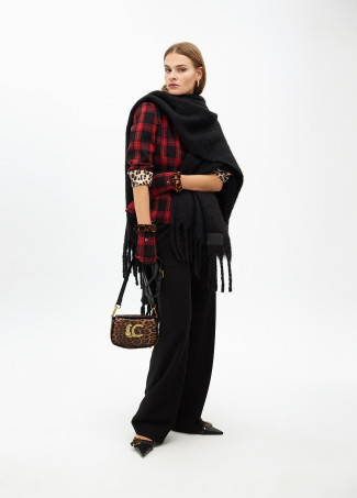 Animal print crossbody bag with leopard LC logo