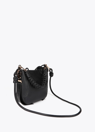 Faux leather bag with braided strap