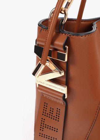 Braided Handle Faux Leather Bag - Lola Casademunt