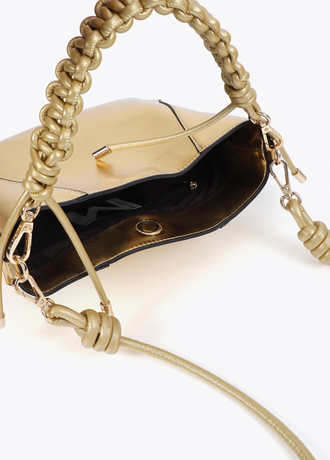 Tasche mit Geflochtenem Griff aus Lederimitat