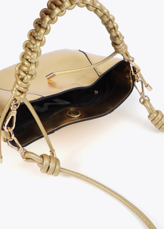 Tasche mit Geflochtenem Griff aus Lederimitat
