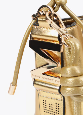 Tasche mit Geflochtenem Griff aus Lederimitat