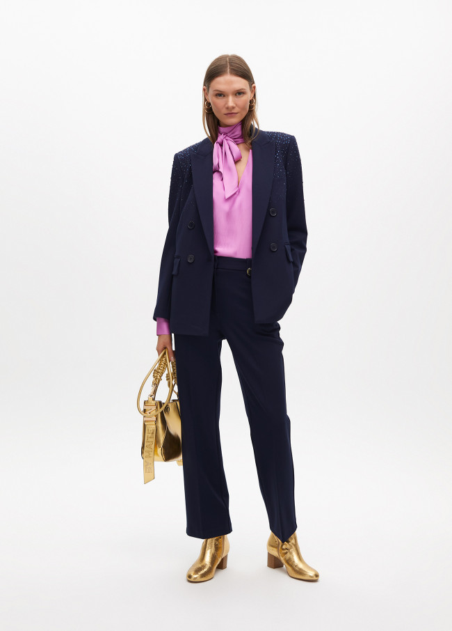 Tasche mit Geflochtenem Griff aus Lederimitat