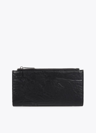 Wrinkled faux leather wallet with XL studs