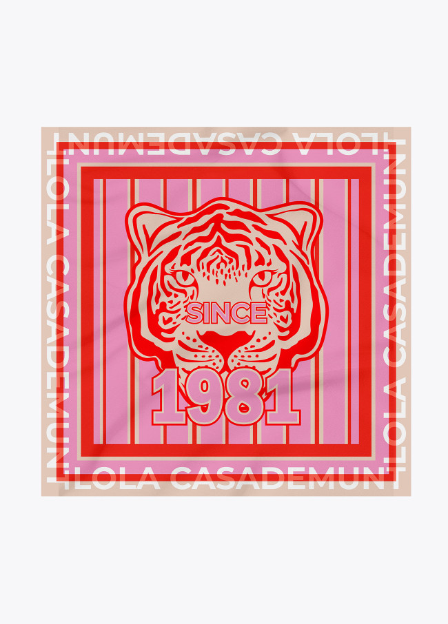Pañuelo estampado cara de tigre 1981