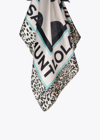 Foulard con pois e logo