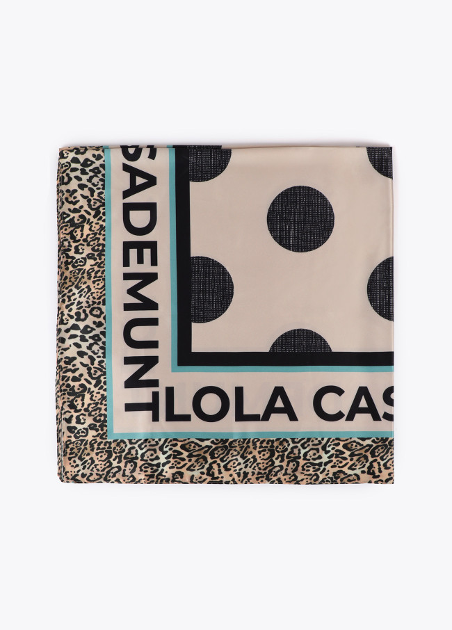 Lenço com Bolinhas e Logo