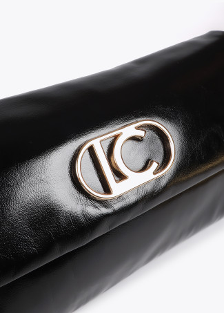 Pochette matelassée effet métallique avec logo LC ovale