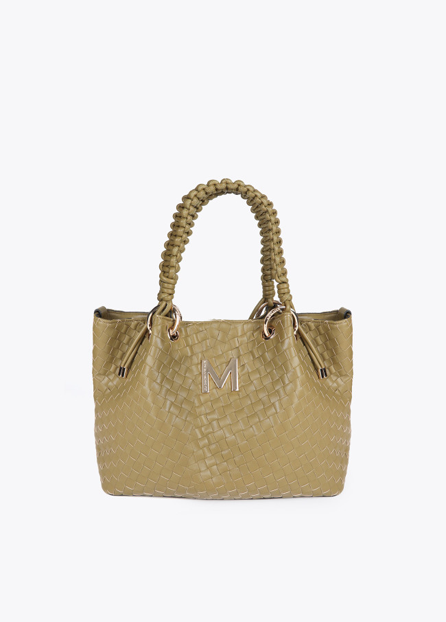 Shopper material trenzado efecto piel