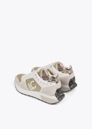 Animal print trainers with personalised sole and leather details