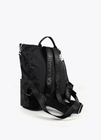 Nylon backpack in matching camouflage jacquard.