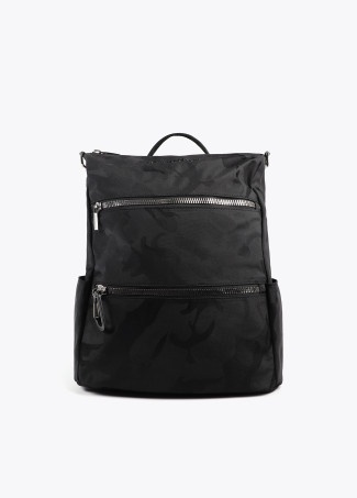 Sac à dos jacquard en nylon camouflage ton sur ton.