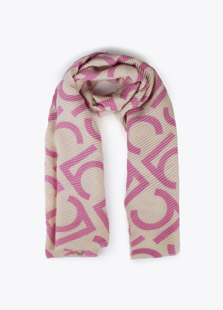 Two-tone pleated LC scarf