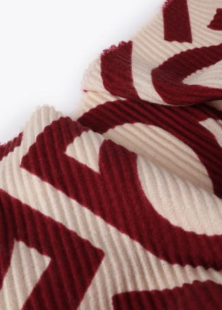 Two-tone pleated LC scarf