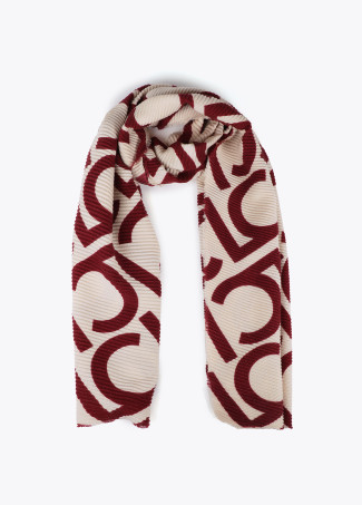 Two-tone pleated LC scarf