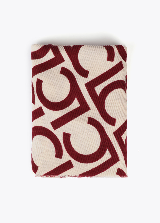 Two-tone pleated LC scarf