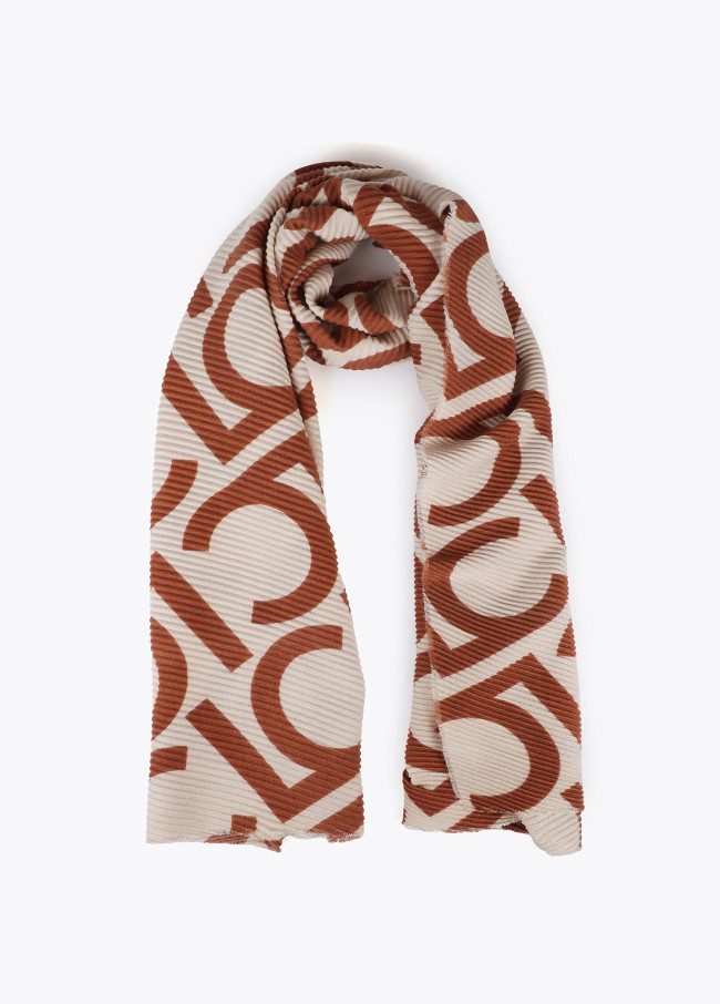 Two-tone pleated LC scarf