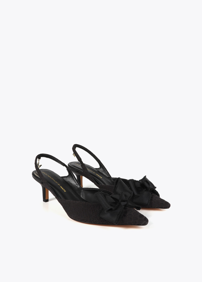Escarpin Slingback avec Détail Nœud Satiné