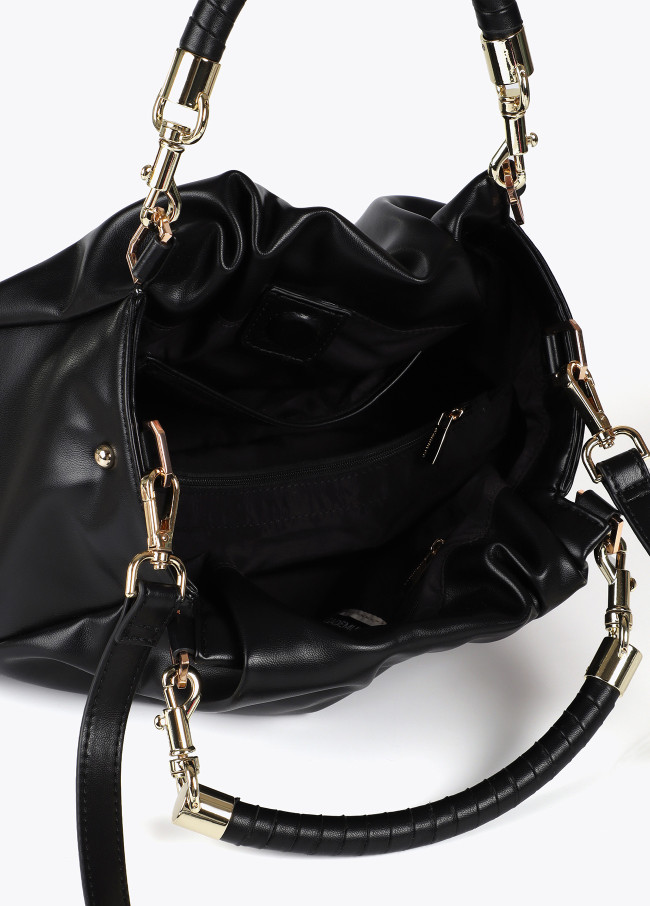 Faux leather crossbody bag with braided strap...
