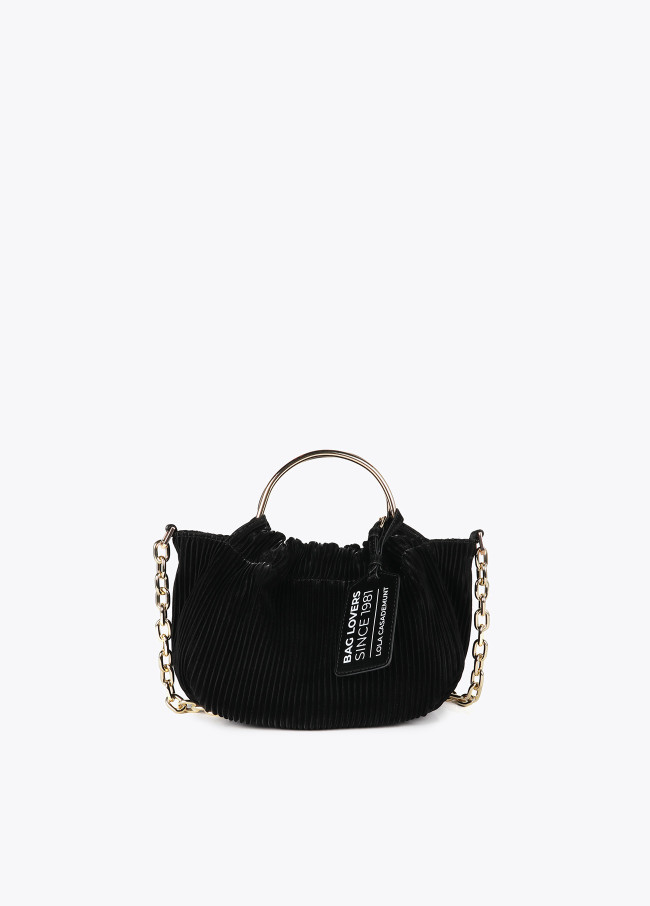 Kleine Plissee-Tasche im Lederlook mit "Bags...