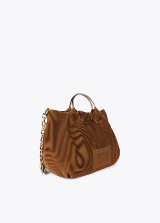 Sac Plissé Effet Cuir avec Étiquette 'de sacs'