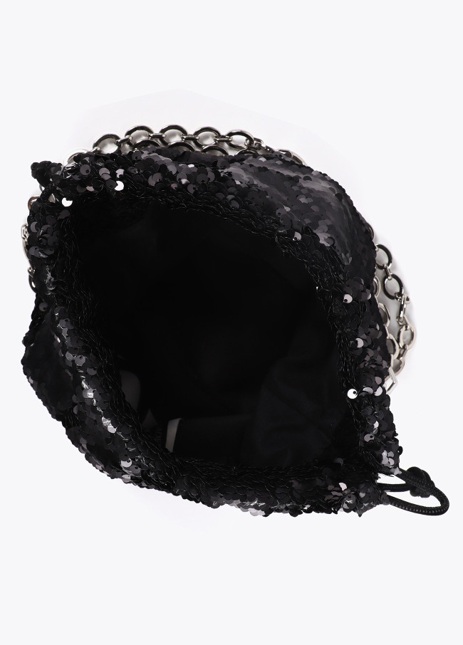 Matte sequinned bucket bag