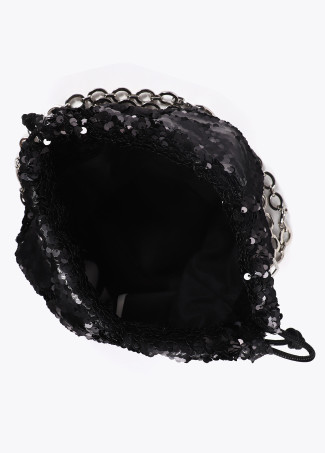 Matte sequinned bucket bag